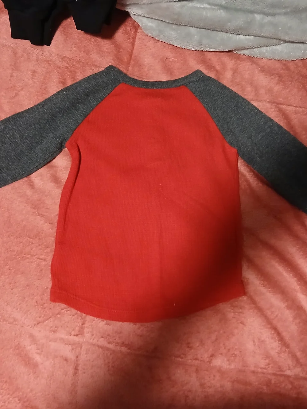 Old Navy Boys Long-Sleeve Henley Top - Red/Charcoal & Blue/Gray Set
